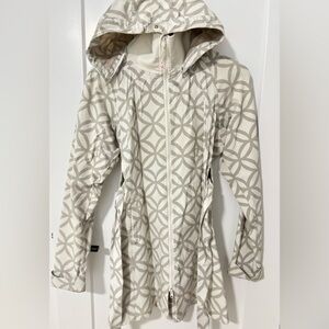 Lululemon Athletica Geometric Trench Coat - Cream and Gray